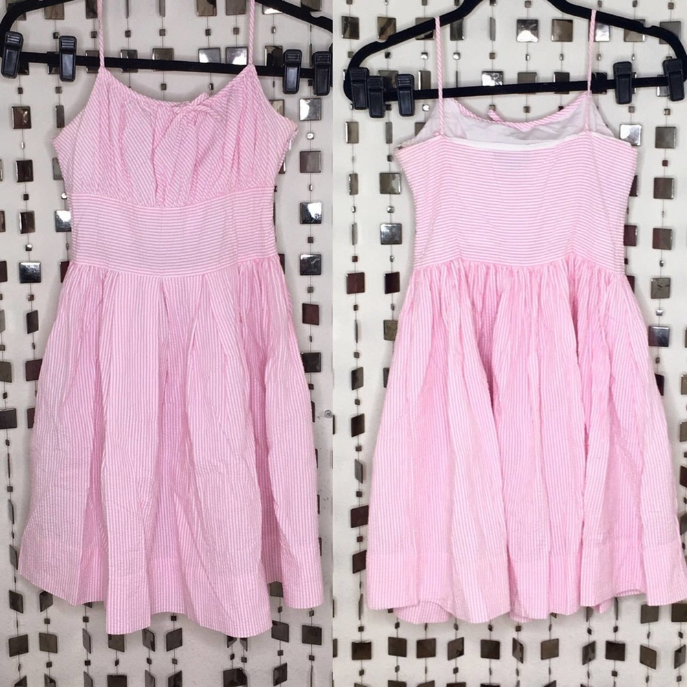 Girls Ralph Lauren pink and white striped dress 12